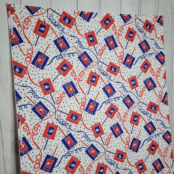 Vintage 1972 Klopman Mills Republican Elephant Political VOTE Fabric, 44.5x114 - Picture 3 of 6